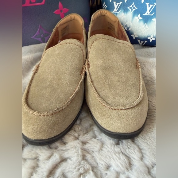 Cobb Hill‎ $165 Crosbie Moc Women\'s Green Suede Leather Loafers Work Shoes Sz 8